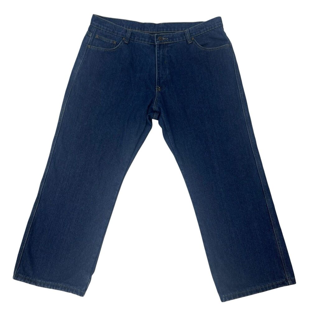 Smiths Workwear Mens 42X30 Dark Wash Flannel Lined Heavy Duty Straight Leg Jeans